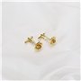 eMagTech 1 paire de boutons de manchette en forme de fleur de rose doré - Boutons de manchette classiques délicats pour homme -