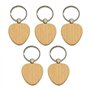 Qeunrtiy 50pcs Porte-Clés Vierge en Forme de Coeur en Bois en Forme de Coeur Porte-Clés Étiquette Anti-Perte Accessoires en Bois