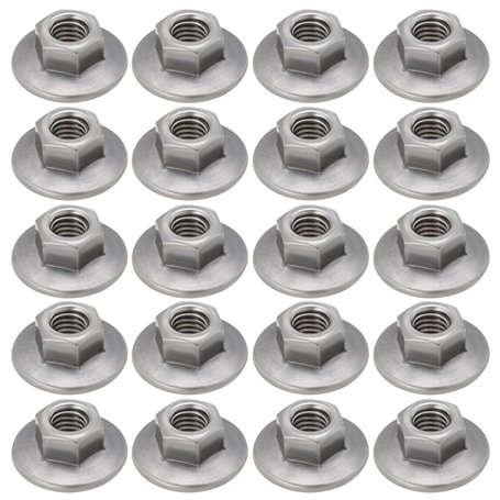ECSiNG 50Pcs M6x1.0 19MM OD Écrou Autobloquant à Bride Hexagonale élargie Écrous à Bride Hexagonale en Acier Au Carbone pour L'i