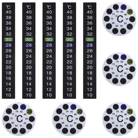 eMagTech 10pcs Thermomètre Autocollants Auto-adhésif Changement de Couleur Affichage Numérique de Température Lecture Instantané