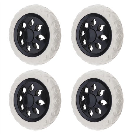 eMagTech 4pcs Roulettes Roues de Caddie 165mm Roues de Chariot à Provisions en Mousse de Noyau Plastique pour Chariot à Provisio
