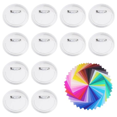 ECSiNG Lot de 50 badges pour loisirs créatifs et activités manuelles avec 100 feuilles de papier coloré 7 x 7 cm en plastique tr