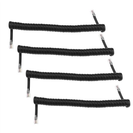 ECSiNG Lot de 4 câbles de rechange en PVC pour combiné téléphonique Noir 1