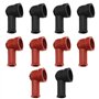 ECSiNG Lot de 10 coques isolantes en caoutchouc pour bornes de batterie - 14 mm x 8 mm - Noir et rouge