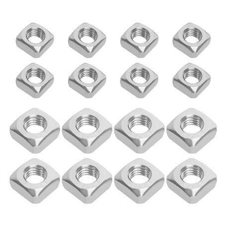 LT Easiyl 50 Pièces Écrous Carrés 304 Écrou Carré en Acier Inoxydable DIN557 Écrou Carré Plat Écrou Carré Écrou de Fixation Carr