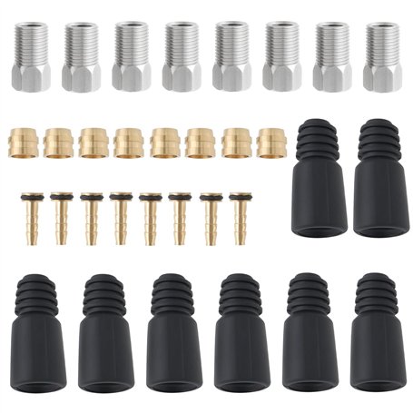 Briny River Lot de 8 Tuyaux de Frein à Disque Hydraulique pour Vélo Kit de Réparation de Vis à Ardillon Connecteur Olive Compati