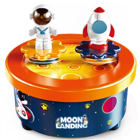 WEofferwhatYOUwant Boîte à Musique Dansante - Alunissage Thème Spatial – Décoration de Gâteau d'Anniversaire avec Astronaute et