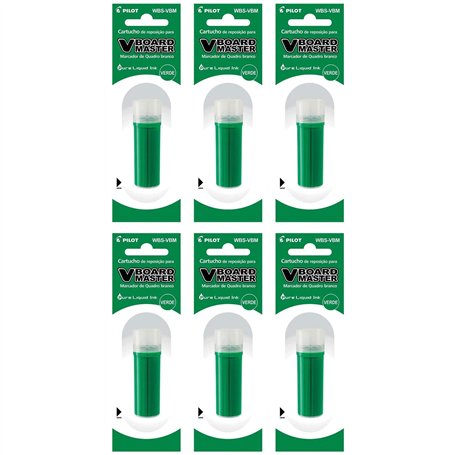 PILOT Lot de 6 recharges V-Board Marker Vert