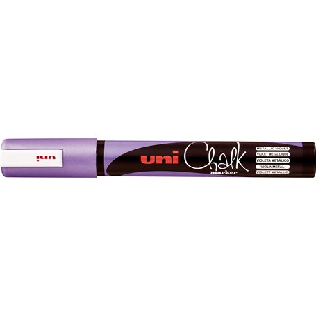 uni-ball 186220 UNI CHALK Marqueur pour fenêtre et craie avec pointe ogive PWE-5M Violet métallisé