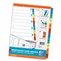 Oxford Lot de 5 intercalaires A4, 10 parties, en carton multicolore avec onglets plastifiés, design extra large, dos renforcé mu