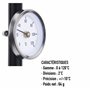 Thermomètre 0-120° avec ressort, avec clip pour montage sur tuyau, surface bimétallique en acier inoxydable - 63MM
