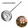 Thermomètre à compost - Thermomètre à cadran en acier inoxydable pour compostage maison et jardin - Diamètre 50 mm - Cadran C & 