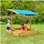 TP Toys Bac à Sable avec Auvent - Jeux d'Extérieur pour Enfants - Jouets de Plein Air pour Jardin - 100 x 100 x 115 CM - avec Bâ