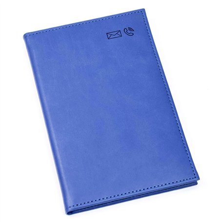 Esposti Grand carnet d'adresses A5 – Couverture rembourrée en cuir PU – Bleu