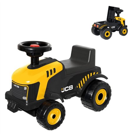 JCB Fastrac Porteur Pied au Sol | Tracteur JCB pour Tout-Petits | Voiture de Construction Porteur | Klaxon couineur et Un Rangem
