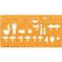 Gabarit Dessin Sanitaire 1:20 - Gabarit Architecte 1/20 - Normographe Sanitaire 1/20 - Pochoir Architecture - Gabarit de Mobilie