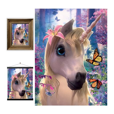 3D LiveLife Affiche Murales Lenticulaires Licorne Mignone de Deluxebase. Poster Fantaisie 3D sans Cadre. Décoration Murale Parfa