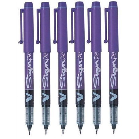 Lot de 6 stylos à encre liquide de marque V Sign Pen distribué par Pilot
