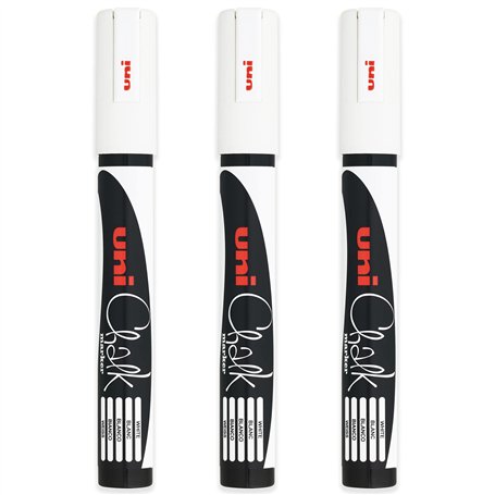 Uni Marqueurs blancs craie liquide Pointe ogive (1