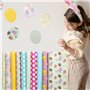 TRIXES Lot de 10 carrés de tissu de Pâques - Motifs de Pâques de poussins, œufs, fleurs, lapins - Tissu artisanal pour couture,
