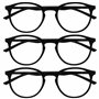 OPULIZE Met Lunettes de Lecture Anti-Lumière Bleue Pack de 3 Montures Rondes et Minces Charnières à Ressort Améliore le Sommeil