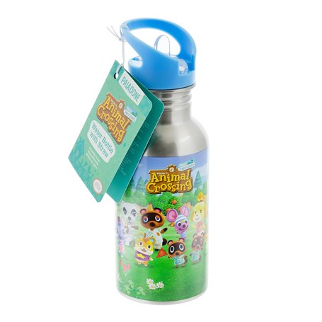 Animal Crossing Metal Bouteille d'eau avec paille 500 ml