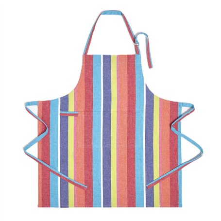 HOMESCAPES Tablier de Cuisine en Coton à Rayures Multicolore