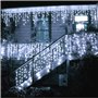 SHATCHI Lumières de Noël en Forme de glaçon Cascade 240 LED 5 m – Multifonction 8 Modes d'éclairage, minuterie câble Transparent