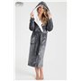 CityComfort Peignoir de bain en polaire douce pour femme - Robe de chambre - Gris - XL
