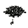 Lot de 100 clips de câble ronds noirs avec clous de fixation, type K (5 mm)