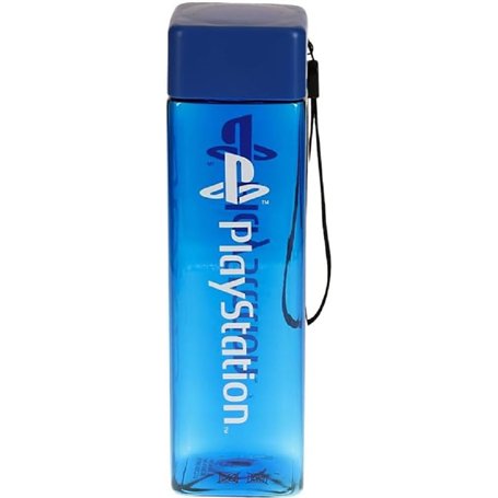 PlayStation Square Bouteille d'eau de voyage en plastique avec dragonne | Cadeaux 500 ml