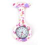 Boolavard Affaire Infirmière de Silicone Docteur Tunique Montre Broche (Pale Violet Fleurs)