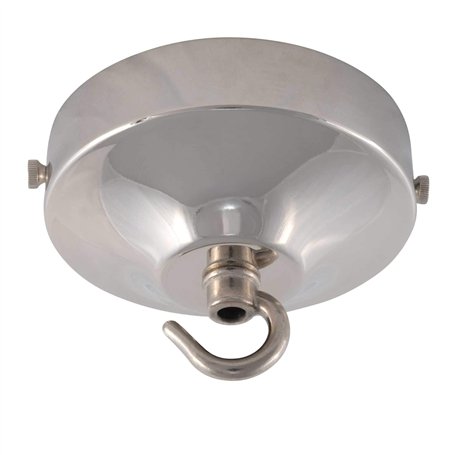 ElekTek Rosace de plafond concave de 100 mm de diamètre avec patte de fixation et crochet - pour les luminaires suspendus et les
