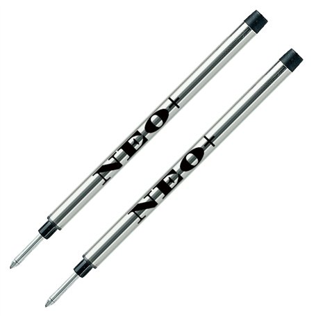 NEO+ Lot de 2 recharges pour stylo roller à encre noire compatibles avec stylo roller Dupont