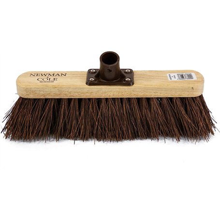Newman & Cole Tête de balai en bois avec base rigide en poils durs naturels – Tête de balai en bois de rechange pour balayer la