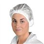 Omnitex Lot de 100 charlottes blanches de qualité supérieure Filets pour cheveux en maille hygiéniques jetables Charlottes à cli