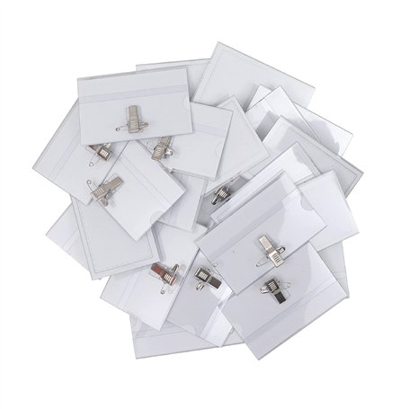 Belle Vous Porte Badge Plastique Horizontal à Pince (Lot de 100) - 90 x 56 mm - Badge Infirmiere