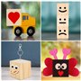 Belle Vous Cube en Bois (Lot de 20) - Petits Cubes en Bois Brut 5 x 5 x 5 cm - Cubes Bois de Pin Naturel - Cube Bois Bricolage, 