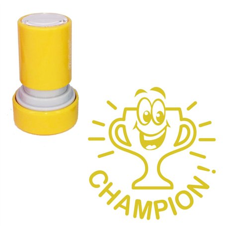 Champion ! (motif joyeux trophée) Tampon Auto-Encreur Enseignant - Encre Or