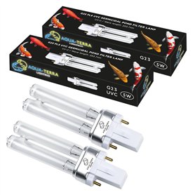 Aqua-Terra Lighting Lot de 2 ampoules de filtre de bassin 5 W – Ampoules UVC ultra violettes pour filtres et clarificateurs – Ba
