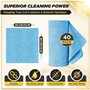 CarMax® – Lot de 40 serviettes en microfibre réutilisables pour nettoyage et nettoyage de voiture Bleu 30 x 30 cm