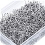 JKG® Lot de 600 épingles de couture droites pour couture de vêtements en satin - Boîte en plastique