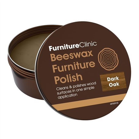 Furniture Clinic Cire d'abeille couleur chêne foncé pour bois et meubles – 200 ml – Cire de finition naturelle pour tous types d