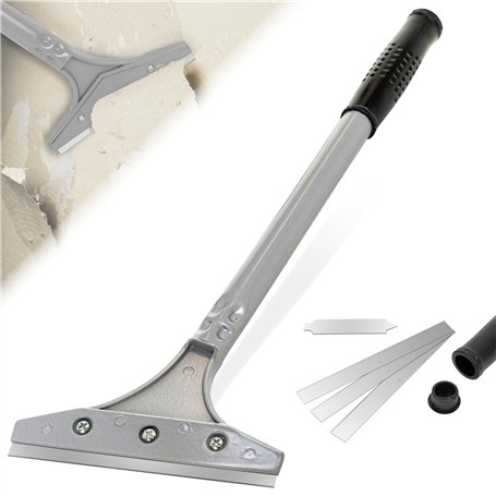 BLOSTM Grattoir à papier peint - Grattoir robuste à long manche avec lame de 5 pouces