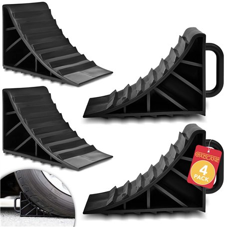 GADLANE Lot de 4 cales de roue – Cales de frein striées et antidérapantes en plastique pour caravane