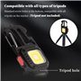 2Pcs Mini portable LED lampe de travail porte-clés lampe de poche, 7 modes USB rechargeable COB porte-clés avec tournevis décaps