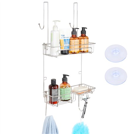 BELLE VOUS Support de Douche Suspendu en Acier Inoxydable - Etagere Porte Savon Antirouille a Suspendre - Panier Rangement Salle