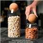 BELLE VOUS Lot de 3 Bocaux en Verre avec Couvercle en Liège - 3 Tailles de Pots à Épices - Bocal de Conservation Alimentaire - B