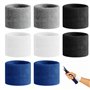 Wisebom 8 Pièces Bandeau Poignet Bracelets de Sport Bandeaux de Transpiration en Coton Doux Protège Poignet Musculation Wrist Wr