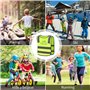 HoaaiGo 2 Pièces Gilet de Sécurité Enfants, Gilets Réfléchissants à Haute Visibilité Gilet Respirant Jaune Fluorescent, 360°Visi